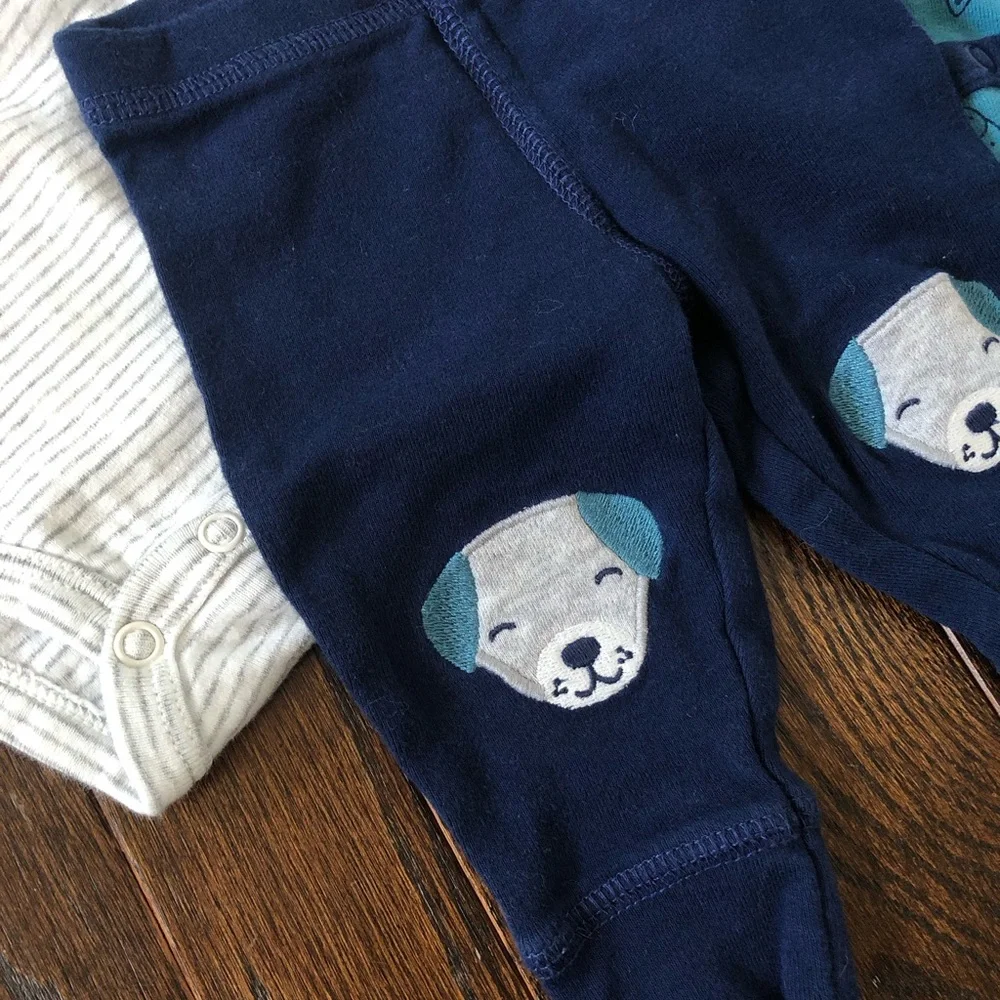 *Bundle x4* Carter’s Boys 3M Blue/Gray/White Dogs “My Best Friend Has Paws” Set - Picture 5 of 12